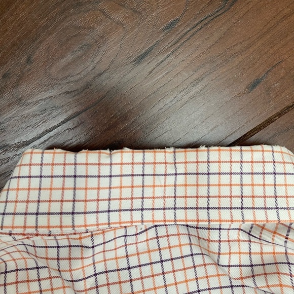 Peter Millar Shirt Men's XL Orange Plaid 100% Cotton Long Sleeve Button Down - Picture 8 of 8